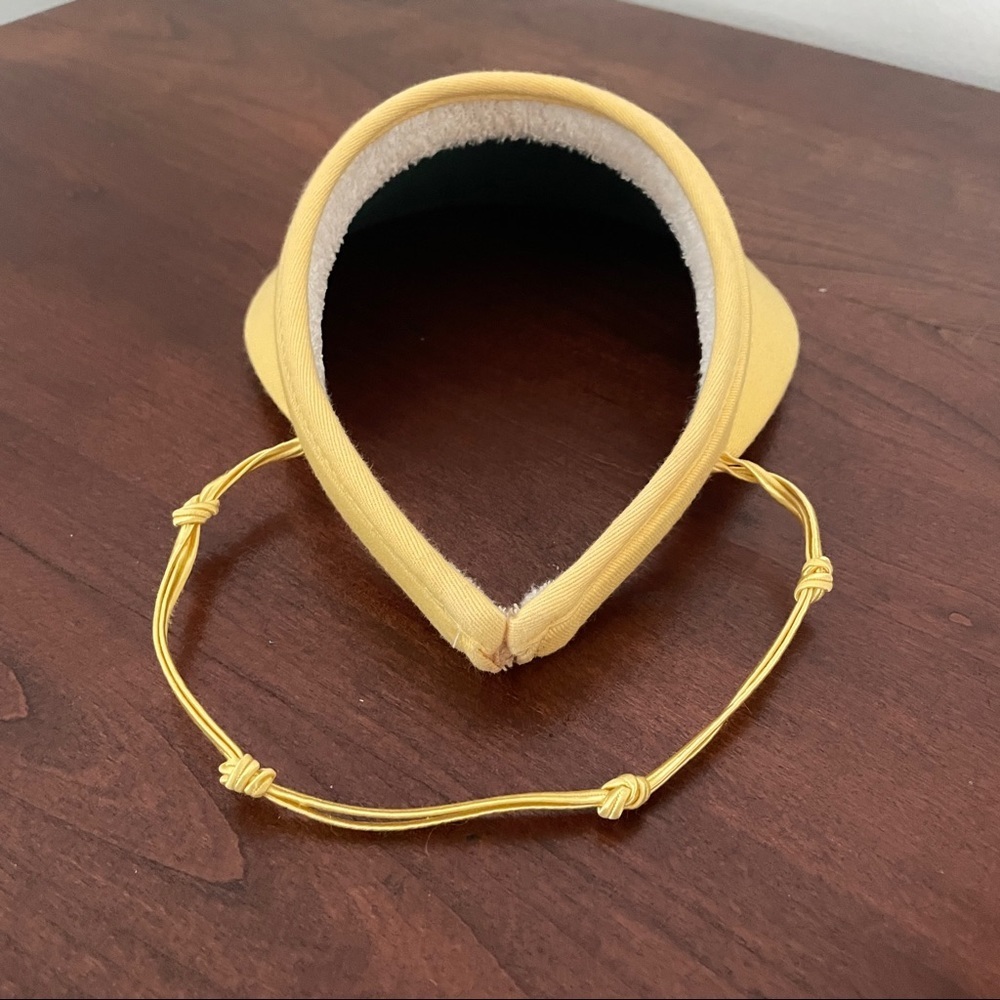 Vintage Wilmington Country Club Visor Yellow Fabric 80s Terrycloth Preppy Golf - Picture 4 of 13